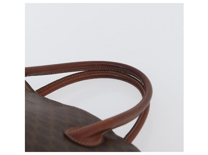 Céline Borsa a mano in tela Macadam CELINE in pelle PVC marrone oro Auth fm5177 D'oro - vista 8