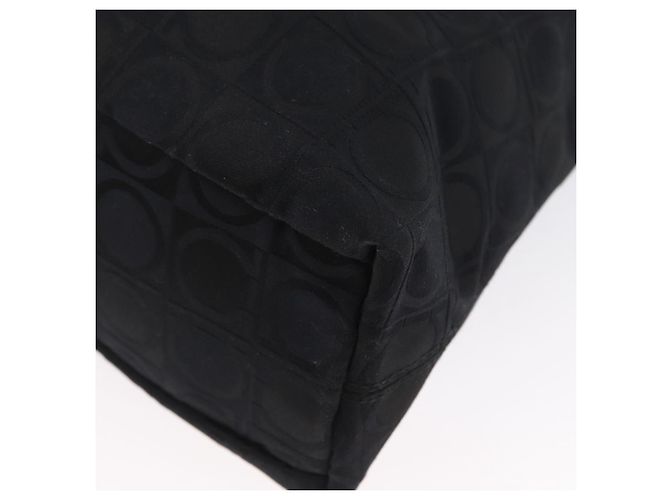 Bolso Tote Gancini de lona y cuero negro plateado Salvatore Ferragamo Auth BA11046 - vista 13