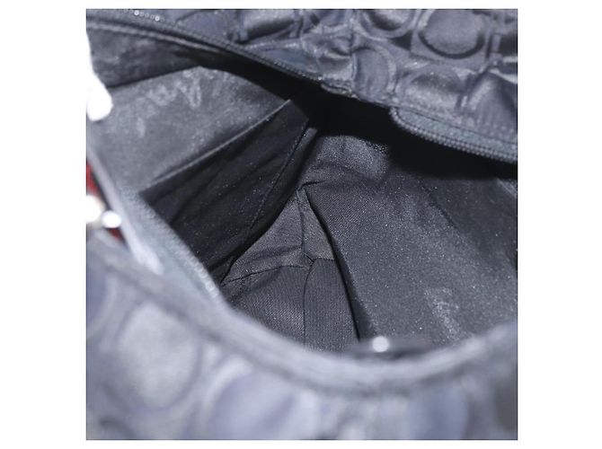 Bolso Tote Gancini de lona y cuero negro plateado Salvatore Ferragamo Auth BA11046 - vista 19