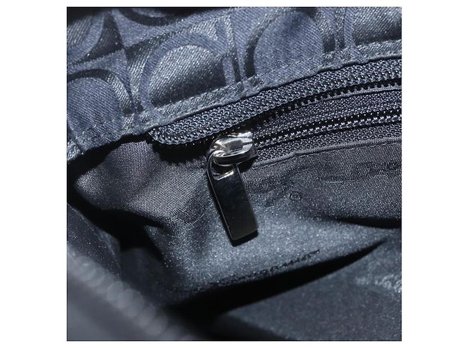 Bolso Tote Gancini de lona y cuero negro plateado Salvatore Ferragamo Auth BA11046 - vista 20