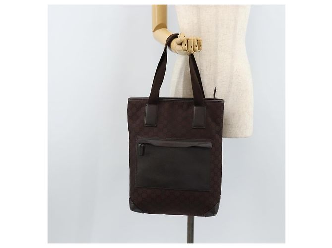 GUCCI GG Canvas Tote Bag Braun Silber 180450 Auth 172731 - Ansicht 24