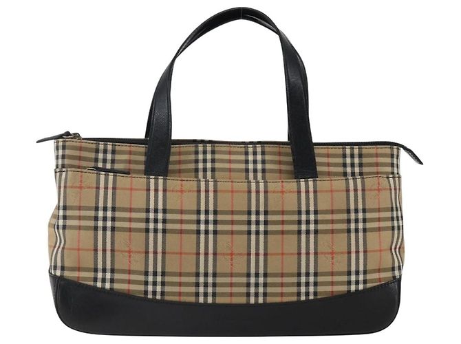 Borsa a mano in tela Nova Check Burberry marrone oro Auth mr2045 D'oro - vista 2