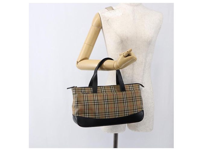 Borsa a mano in tela Nova Check Burberry marrone oro Auth mr2045 D'oro - vista 23