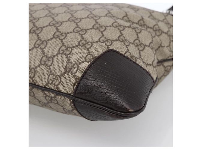 Borsa a Spalla GG Supreme in PVC Beige e Argento di GUCCI 148476 Auth ka2706 - vista 10