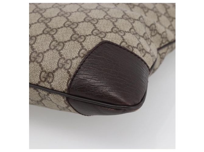 Borsa a Spalla GG Supreme in PVC Beige e Argento di GUCCI 148476 Auth ka2706 - vista 12