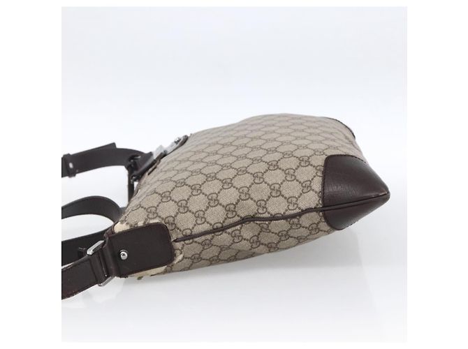 Borsa a Spalla GG Supreme in PVC Beige e Argento di GUCCI 148476 Auth ka2706 - vista 4