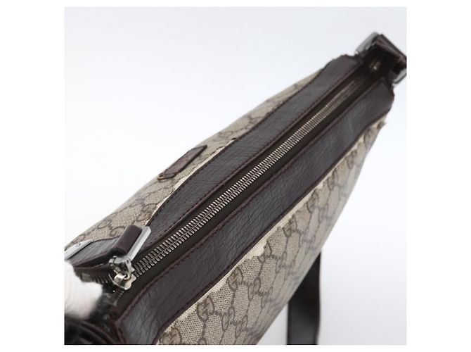Borsa a Spalla GG Supreme in PVC Beige e Argento di GUCCI 148476 Auth ka2706 - vista 6