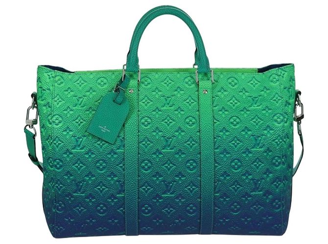 LOUIS VUITTON Borsa Tote Keepall Monogram Taurillon Illusion M59688 Auth 166969SM Verde - vista 2