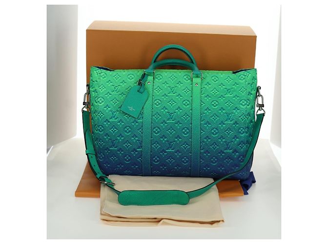 LOUIS VUITTON Borsa Tote Keepall Monogram Taurillon Illusion M59688 Auth 166969SM Verde - vista 29