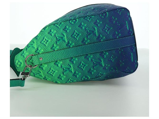 LOUIS VUITTON Borsa Tote Keepall Monogram Taurillon Illusion M59688 Auth 166969SM Verde - vista 4