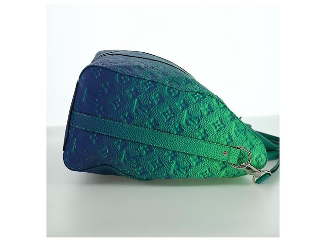 LOUIS VUITTON Borsa Tote Keepall Monogram Taurillon Illusion M59688 Auth 166969SM Verde - vista 5