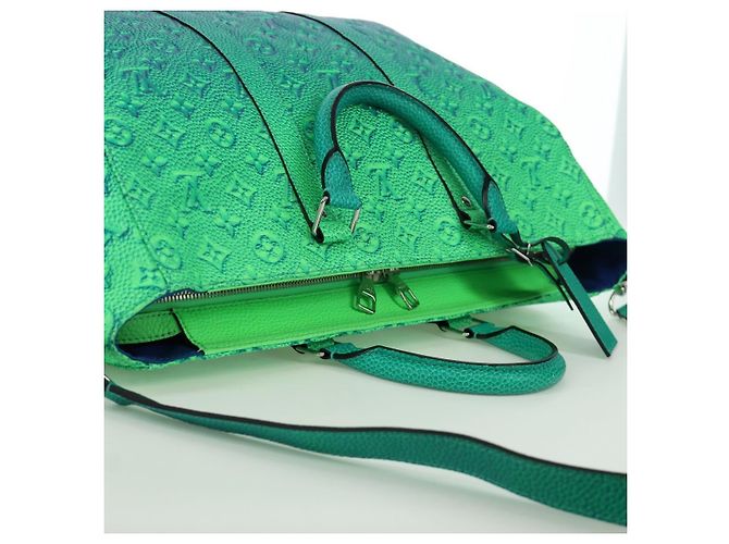 LOUIS VUITTON Borsa Tote Keepall Monogram Taurillon Illusion M59688 Auth 166969SM Verde - vista 6