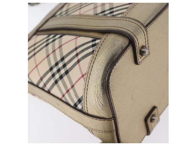 Borsa a Spalla Nova Check in Tela Beige e Argento Autentica BURBERRY 172803 - vista 12