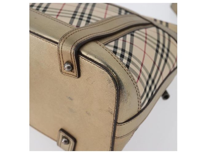 Borsa a Spalla Nova Check in Tela Beige e Argento Autentica BURBERRY 172803 - vista 13