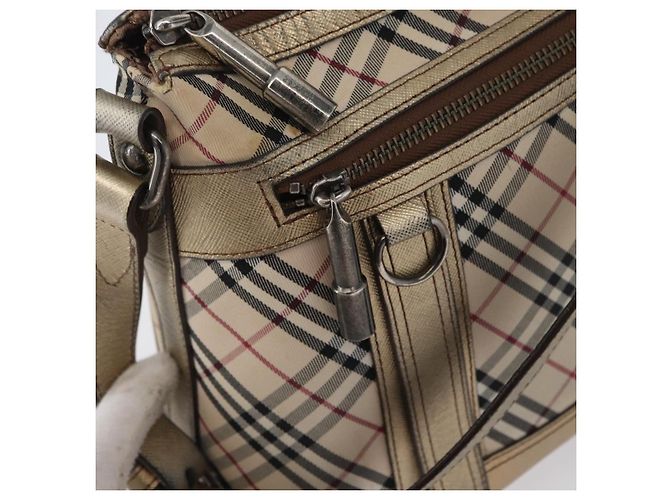 Borsa a Spalla Nova Check in Tela Beige e Argento Autentica BURBERRY 172803 - vista 15