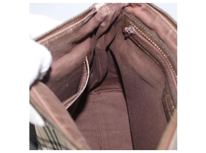 Borsa a Spalla Nova Check in Tela Beige e Argento Autentica BURBERRY 172803 - vista 19