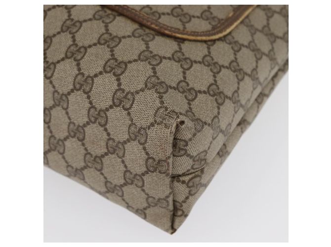 Borsa tote Gucci GG Supreme Web Sherry Line in PVC beige e oro 39 02 003 Auth fm5189 - vista 12