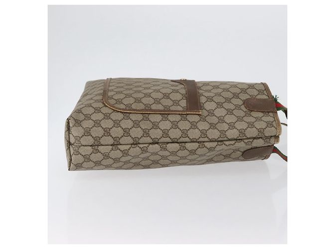 Borsa tote Gucci GG Supreme Web Sherry Line in PVC beige e oro 39 02 003 Auth fm5189 - vista 4
