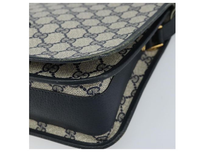Gucci Borsa a Spalla GG Supreme PVC Navy Gold 001 116 0847 Auth ARZ232 D'oro Blu navy - vista 10