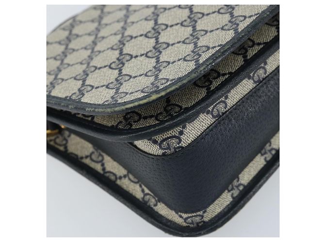 Gucci Borsa a Spalla GG Supreme PVC Navy Gold 001 116 0847 Auth ARZ232 D'oro Blu navy - vista 11