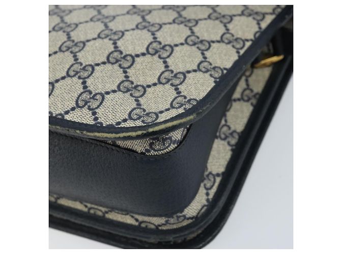 Gucci Borsa a Spalla GG Supreme PVC Navy Gold 001 116 0847 Auth ARZ232 D'oro Blu navy - vista 12