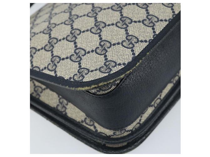 Gucci Borsa a Spalla GG Supreme PVC Navy Gold 001 116 0847 Auth ARZ232 D'oro Blu navy - vista 13