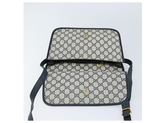 Gucci Borsa a Spalla GG Supreme PVC Navy Gold 001 116 0847 Auth ARZ232 D'oro Blu navy - vista 15