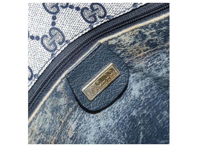 Gucci Borsa a Spalla GG Supreme PVC Navy Gold 001 116 0847 Auth ARZ232 D'oro Blu navy - vista 16