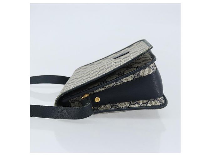 Gucci Borsa a Spalla GG Supreme PVC Navy Gold 001 116 0847 Auth ARZ232 D'oro Blu navy - vista 5