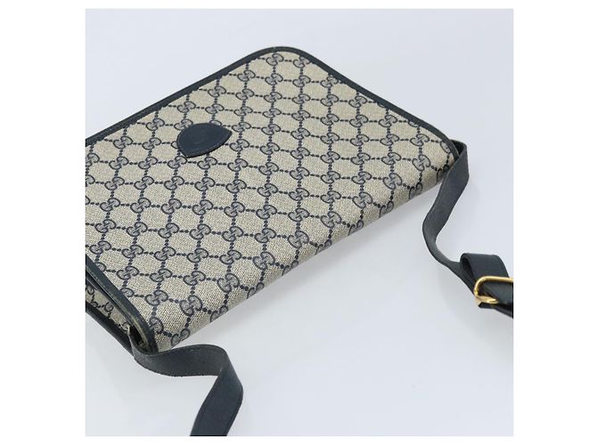 Gucci Borsa a Spalla GG Supreme PVC Navy Gold 001 116 0847 Auth ARZ232 D'oro Blu navy - vista 6