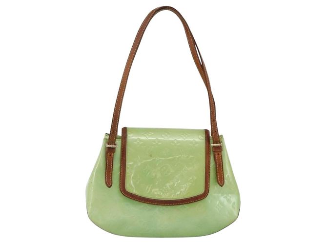 LOUIS VUITTON Borsa a Spalla Vernis Biscayne Bay GM Menta M91285 Auth LNZ031 Verde - vista 2