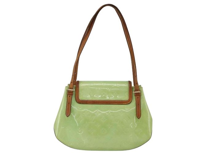 LOUIS VUITTON Borsa a Spalla Vernis Biscayne Bay GM Menta M91285 Auth LNZ031 Verde - vista 3
