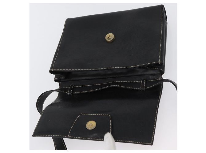 Sac à épaule CÉLINE Circle en cuir noir et or Auth fm5181 Doré - vue 15