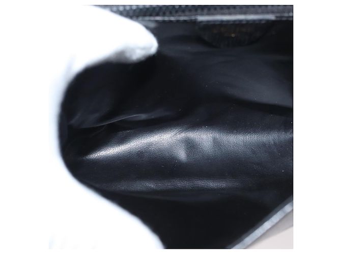 Sac à épaule CÉLINE Circle en cuir noir et or Auth fm5181 Doré - vue 17