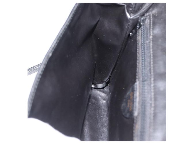 Sac à épaule CÉLINE Circle en cuir noir et or Auth fm5181 Doré - vue 19