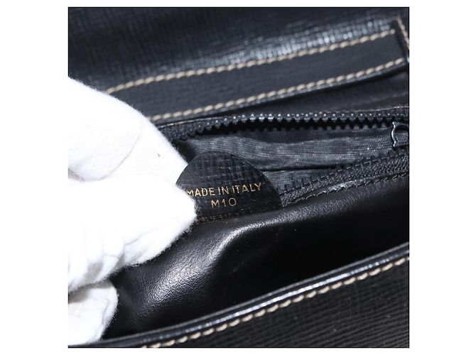 Sac à épaule CÉLINE Circle en cuir noir et or Auth fm5181 Doré - vue 22