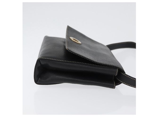 Sac à épaule CÉLINE Circle en cuir noir et or Auth fm5181 Doré - vue 4