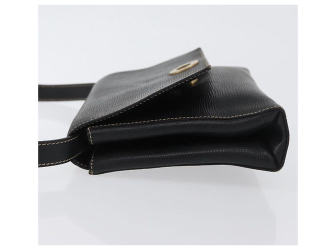 Sac à épaule CÉLINE Circle en cuir noir et or Auth fm5181 Doré - vue 5