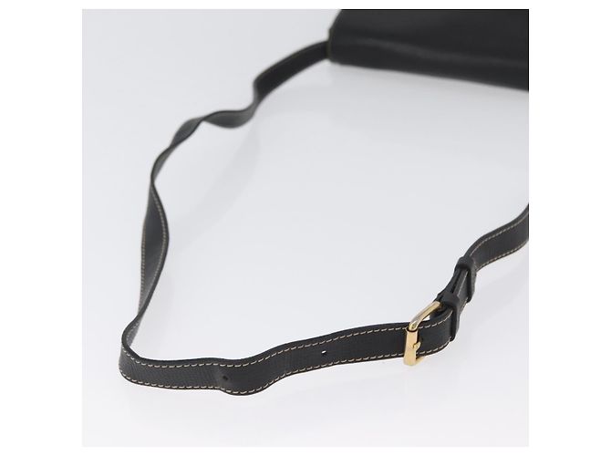 Sac à épaule CÉLINE Circle en cuir noir et or Auth fm5181 Doré - vue 7