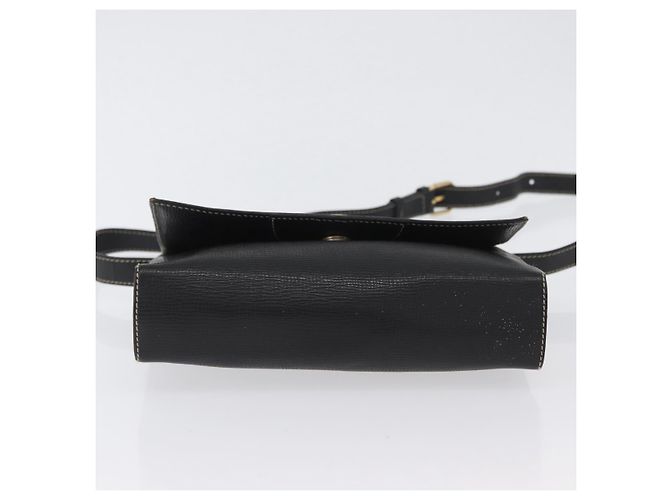 Sac à épaule CÉLINE Circle en cuir noir et or Auth fm5181 Doré - vue 9