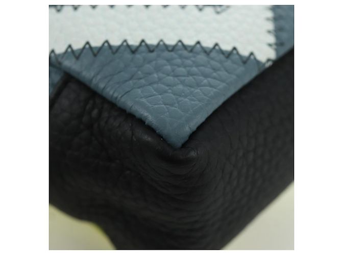 LOUIS VUITTON Pochette Quadrata Charm in Pelle Blocchi di Colore Grigio M00739 Auth ARZ207M Marrone - vista 10