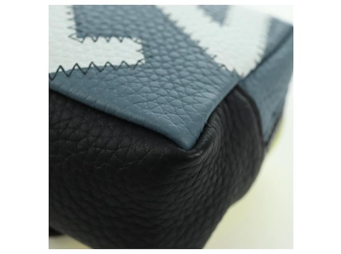 LOUIS VUITTON Pochette Quadrata Charm in Pelle Blocchi di Colore Grigio M00739 Auth ARZ207M Marrone - vista 11