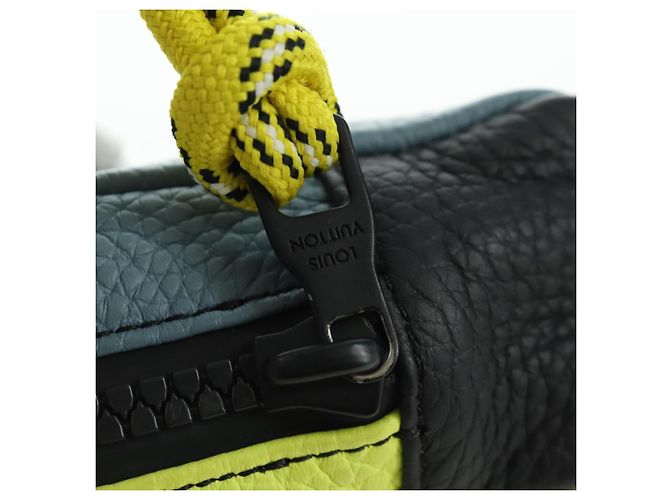 LOUIS VUITTON Pochette Quadrata Charm in Pelle Blocchi di Colore Grigio M00739 Auth ARZ207M Marrone - vista 17