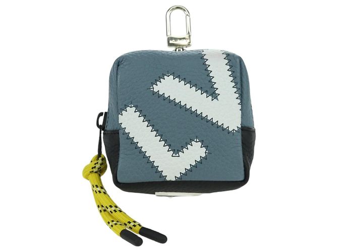 LOUIS VUITTON Pochette Quadrata Charm in Pelle Blocchi di Colore Grigio M00739 Auth ARZ207M Marrone - vista 2