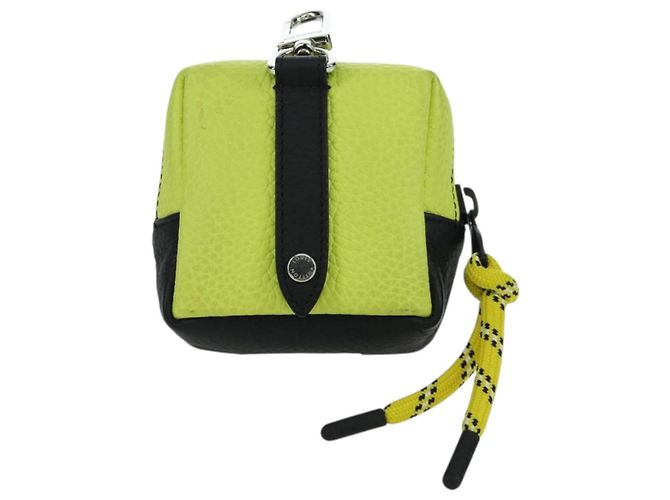 LOUIS VUITTON Pochette Quadrata Charm in Pelle Blocchi di Colore Grigio M00739 Auth ARZ207M Marrone - vista 3
