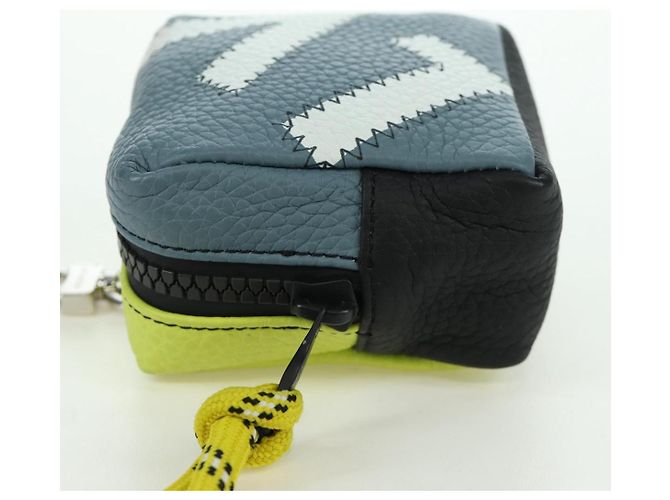 LOUIS VUITTON Pochette Quadrata Charm in Pelle Blocchi di Colore Grigio M00739 Auth ARZ207M Marrone - vista 4