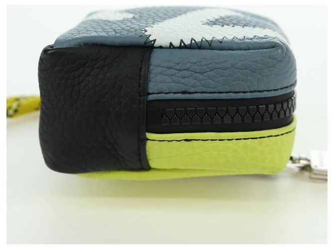 LOUIS VUITTON Pochette Quadrata Charm in Pelle Blocchi di Colore Grigio M00739 Auth ARZ207M Marrone - vista 5