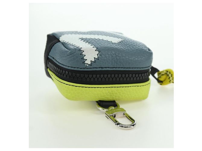 LOUIS VUITTON Pochette Quadrata Charm in Pelle Blocchi di Colore Grigio M00739 Auth ARZ207M Marrone - vista 6