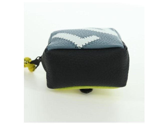 LOUIS VUITTON Pochette Quadrata Charm in Pelle Blocchi di Colore Grigio M00739 Auth ARZ207M Marrone - vista 9