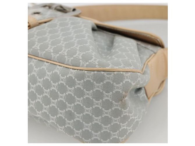 Céline CELINE C Macadam Canvas Schultertasche Hellblau Silber Auth LNZ508V - Ansicht 10